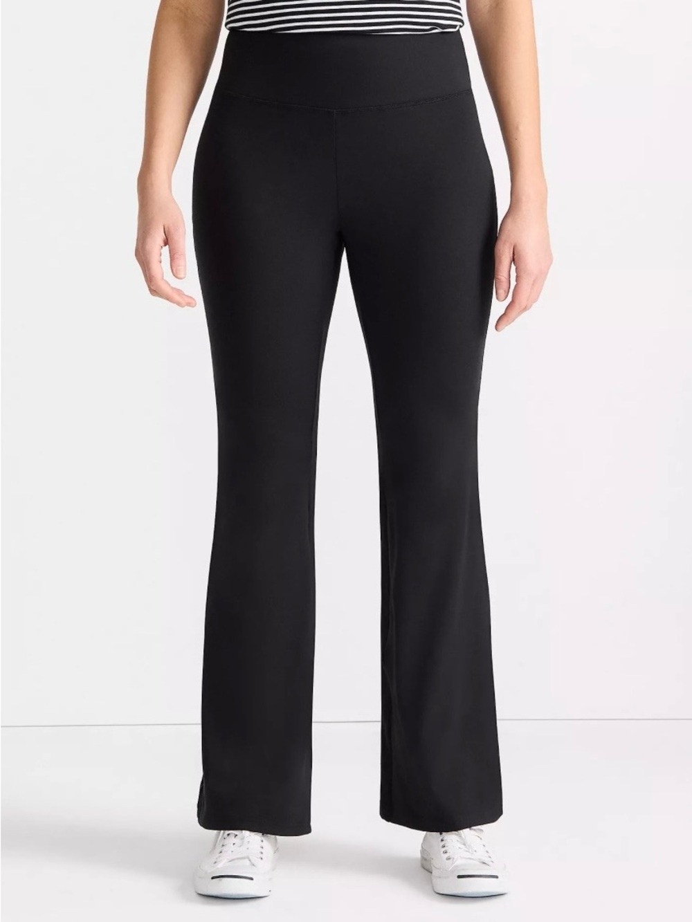 Lands' End High-Rise Slim Flare Leg Black Pants, NWT*; Sz. M (10-12)
